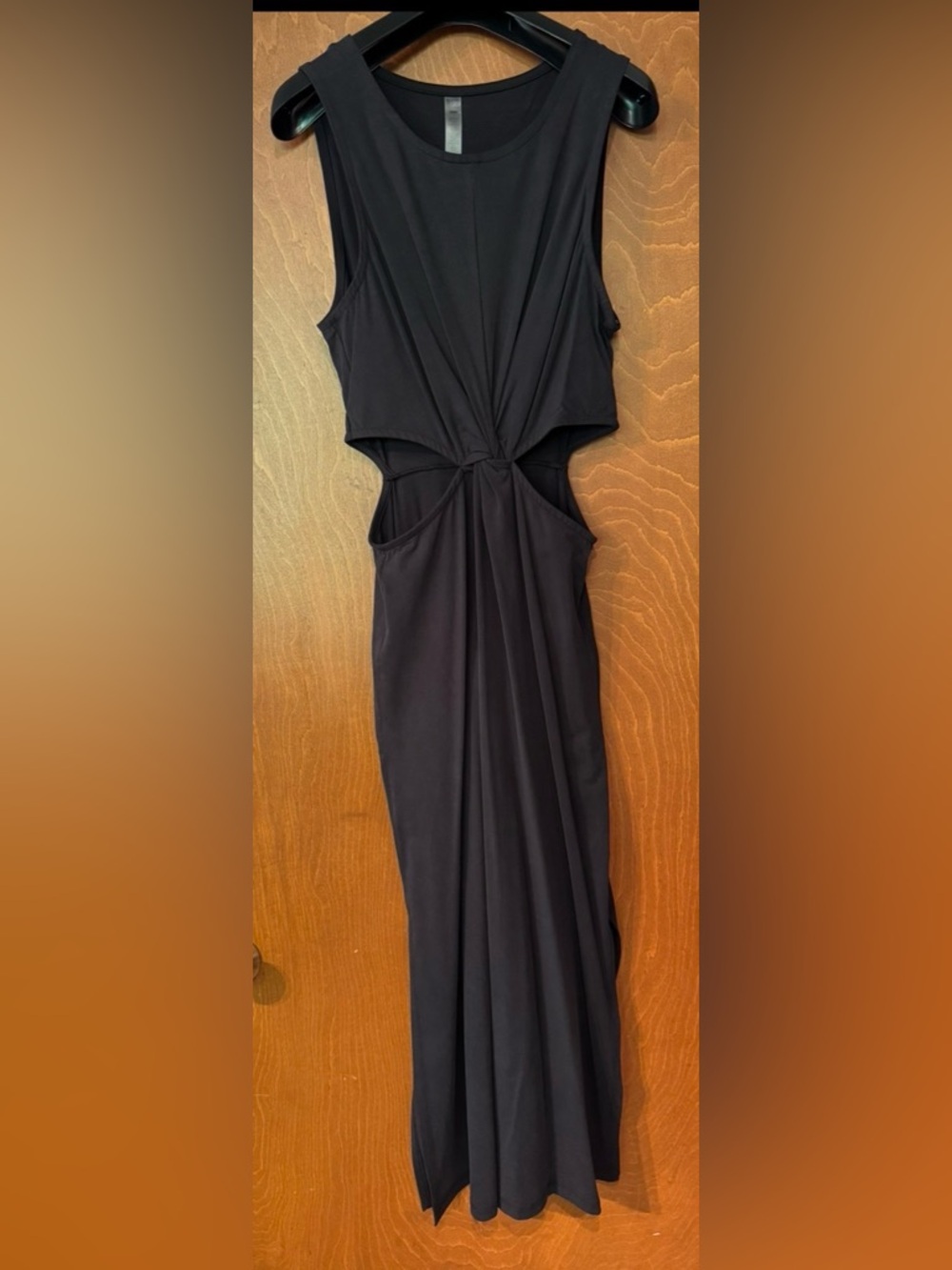 Beyond Yoga Black Twist-Knot Cutout Midi Dress M - Picture 13 of 15